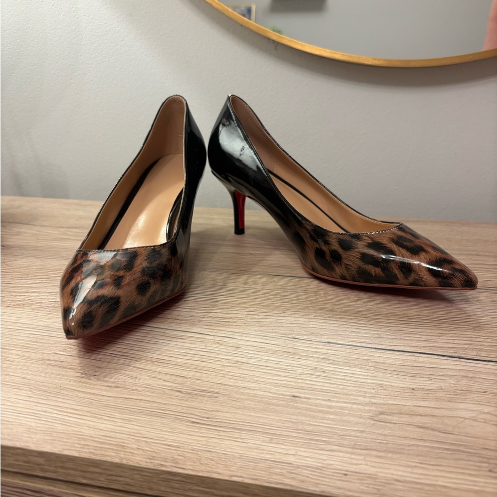 Leopard Print and Black Women's Pumps